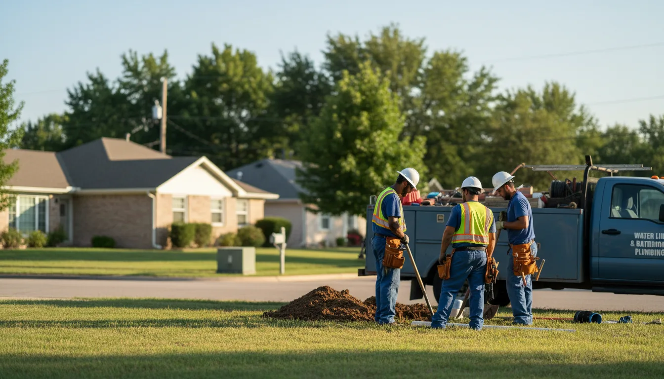 Residential water line and bathroom plumbing service in Warnock, OH
